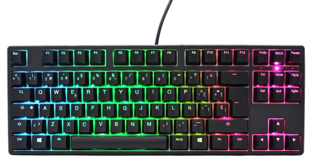 Ducky One TKL Mechanical Keyboard Cherry MX Blue Switch, RGB Lighting
